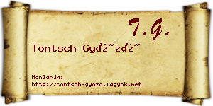Tontsch Győző névjegykártya